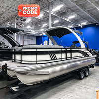 Bateau ponton de pêche en aluminium personnalisé de 16 pieds avec moteur Ponton de pêcheur de petite taille pour le lac, la rivière, les loisirs et la location