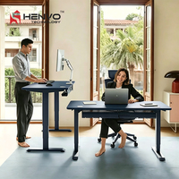 Bureau Modulaire Contemporain en Acier pour Bâtiment de Bureaux, Design Ergonomique, Panneau de Contrôle à Mémoire Automatique, Hauteur Réglable