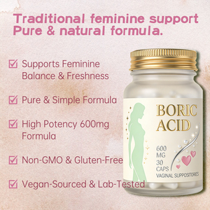 OEM ODM Yeni Ürün Borik Kapsüller 30 Kapsül/Şişe Koku Kontrolü Destekli Borik Asit Fitilleri Kadın Vajinal Sağlığı İçin - Product Image 2