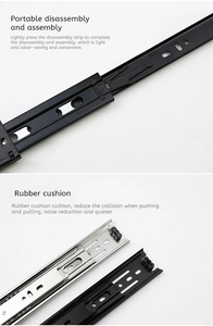 รางลิ้นชักอลูมิเนียมอัลลอยคุณภาพสูงแบบซ่อนพร้อมระบบดันเปิด ปิดแบบนุ่มนวล สำหรับห้องครัวและภายนอกอาคาร - Product Image 3