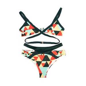 Bikini in bambù da donna avvolgente coprente con Logo personalizzato stampato XS mare Sarong in lettere di frutta XS costumi da bagno - Product Image 1