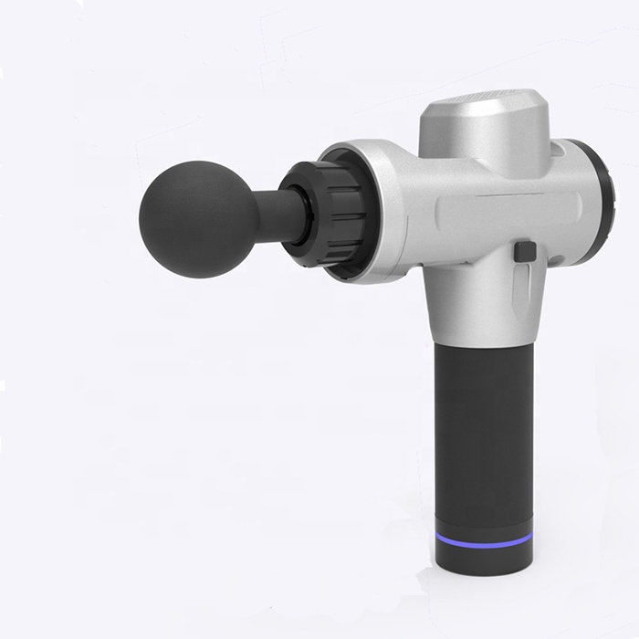 Массажный пистолет для массажа мышц, глубокая вибрация и расслабление тела с 4 головками, индивидуальный логотип OEM, обычная коробка, полностью тело