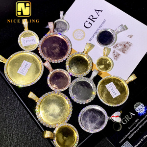 Vendita calda Pass diamante Tester personalizzato Moissanite foto ciondolo Compilation 925 argento Hip Hop Rock ghiacciato foto cornici regalo - Product Image 5