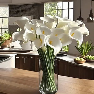 Fleurs artificielles Calla Lily en PU pour mariages, bouquets de mariée, douche nuptiale, DIY, décorations de fête à domicile - Product Image 1
