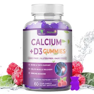 Gummies de magnésio e vitamina de cálcio D3, suporte nutricional para o desenvolvimento ósseo, gomas de glicinato de magnésio