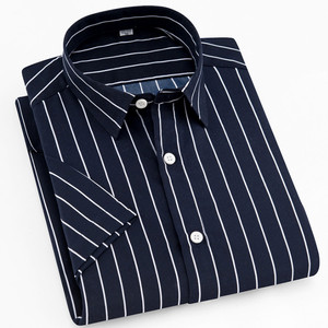 Nieuwe Man Shirt Voor Mannen Professionele Tops Zakelijke Korte Mouw Strepen Heren <span class=keywords><strong>Shirts</strong></span> - Product Image 6