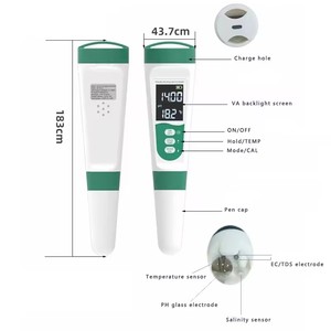 Testeur numérique de <span class=keywords><strong>pH</strong></span> haute précision 0,05 <span class=keywords><strong>pH</strong></span> 5-en-1 PHTDSECSaltTemp PPM OEM/ODM pour piscine, <span class=keywords><strong>spa</strong></span>, aquarium - Product Image 3