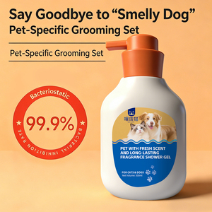 Shampoo <span class=keywords><strong>pour</strong></span> animaux <span class=keywords><strong>de</strong></span> compagnie, gel douche <span class=keywords><strong>pour</strong></span> chiens et chats 500 ml, 99,9% antibactérien, parfum frais longue durée, formule à base d'extraits végétaux - Product Image 1