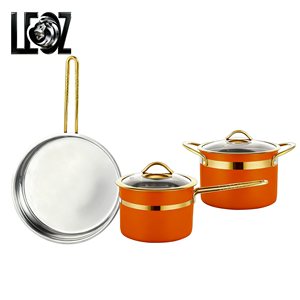 Sang trọng năm mảnh thép không gỉ Cookware Set, thiết kế cổ điển, Chất lượng cao với nắp thích hợp cho chiên và đun sôi - Product Image 1