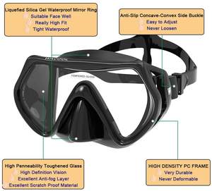 Offres Spéciales accessoires de plongée en Silicone équipement de plongée professionnel lunettes de plongée sous-marine Anti-buée pour adultes et adolescents - Product Image 4