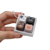 Porte-clés anti-stress en forme de chat mignon, testeur de commutateur AX, jouet sensoriel à presser au bout des doigts