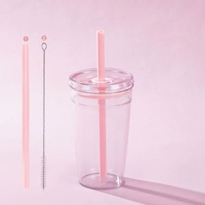 Gobelet écologique durable en Tritan avec couvercle, à paroi simple, pour bar à jus, smoothie, glacier - Product Image 6