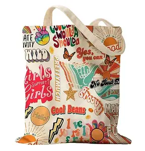 Wholesale Technology Extra Large Tote Bag Heavyweight Large Canvas Material Fabric Letter Pattern Style