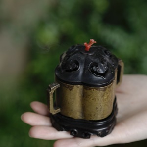 Blood Sandalwood And Bronze Incense <b>Burner</b> Hand Made For Tea Room Study Hall Traditional Chinese Use - Product Image 4