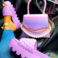 Crossbody Handtassen Harige Slippers En Portemonnee Set Luxe Vrouwen Hand Tassen