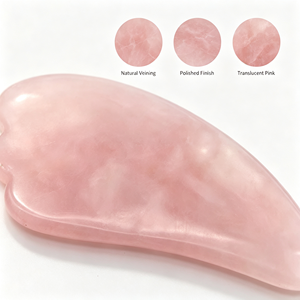 Outil de massage pour la sculpture et le polissage du <span class=keywords><strong>jade</strong></span> chinois <span class=keywords><strong>Guasha</strong></span> en quartz rose naturel - Product Image 4