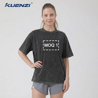 T-shirts personnalisés Kuenzi avec logo, 100% coton, 230 GSM, doux, durables, vintage, délavés, streetwear pour femmes