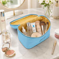 Grande trousse de maquillage de voyage en PU pailleté pour femmes et filles, avec fermeture éclair et poignée, boîte de rangement pour articles de toilette et beauté