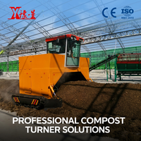Retourneur de compost hydraulique sur chenilles grande capacité pour le compostage du fumier de volaille et des déchets organiques