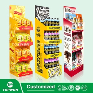 Siêu thị giấy Pop tông sô cô la tầng thường vụ hiển thị đứng giá kệ thực phẩm khoai tây Snack tông hiển thị đứng - Product Image 2