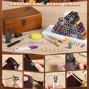 大きな目のステッチ針付きレザーソーイングツール、ワックス糸、DIYレザークラフト用レザーステッチングキット - Product Image 5