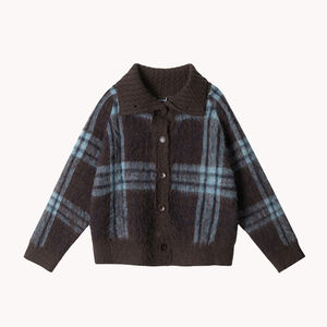 Suéter Cárdigan Personalizable para Hombre y Mujer, Estilo Holgado, a Cuadros, Informal, Retro, Prenda de Punto Versátil para Invierno - Product Image 3