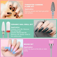 10 pièces/boîte accessoires de perceuse à ongles tungstène Bits 3/32 Gel ongles cuticule enlever ensemble de forets à ongles