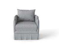 Fauteuil d'appoint moderne de luxe style campagne française, dossier capitonné, pieds en bois massif, base élégante à jupe plissée, en coton pour salon