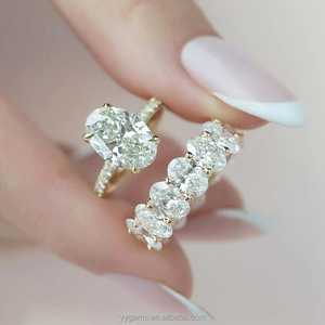 White/Rose/Yellow 18K Gold Plated Lab Grown D/VVS HPHT/CVD Diamond Claw Setting Oval Cut Luxury IGI Certificate custom <b>Rings</b> - Product Image 4