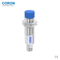 Capteur de Proximité Inductif CORON CLJ-A18-8ANA-G, Portée de Détection 8mm, NPN NO, IP67, LED Rouge, Détection Métallique, Comptage, Connecteur M12