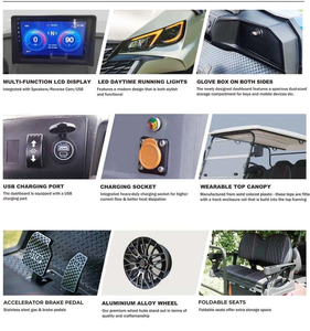 Đường phố hợp pháp 2 + 2 CHỖ NGỒI Golf Buggy điện giỏ hàng khung nhôm 60V chì-axit Pin chứng nhận off-road tiện ích CE giấy chứng nhận - Product Image 6