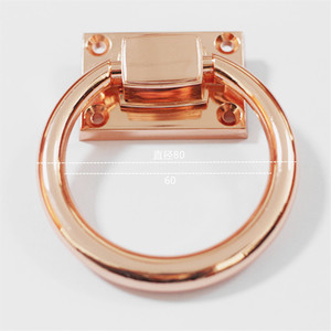 Furniture Handle Ring Zinc Alloy 80mm Rose <b>Gold</b> Modern <b>Cabinet</b> Decorative Accessory - Product Image 4