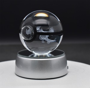 Vente directe en dropshipping, boule de cristal de 5 cm, <span class=keywords><strong>image</strong></span> de dessin animé en 3D, figurine Poke Ball, boule de cristal LED, jouets cadeaux - Product Image 4
