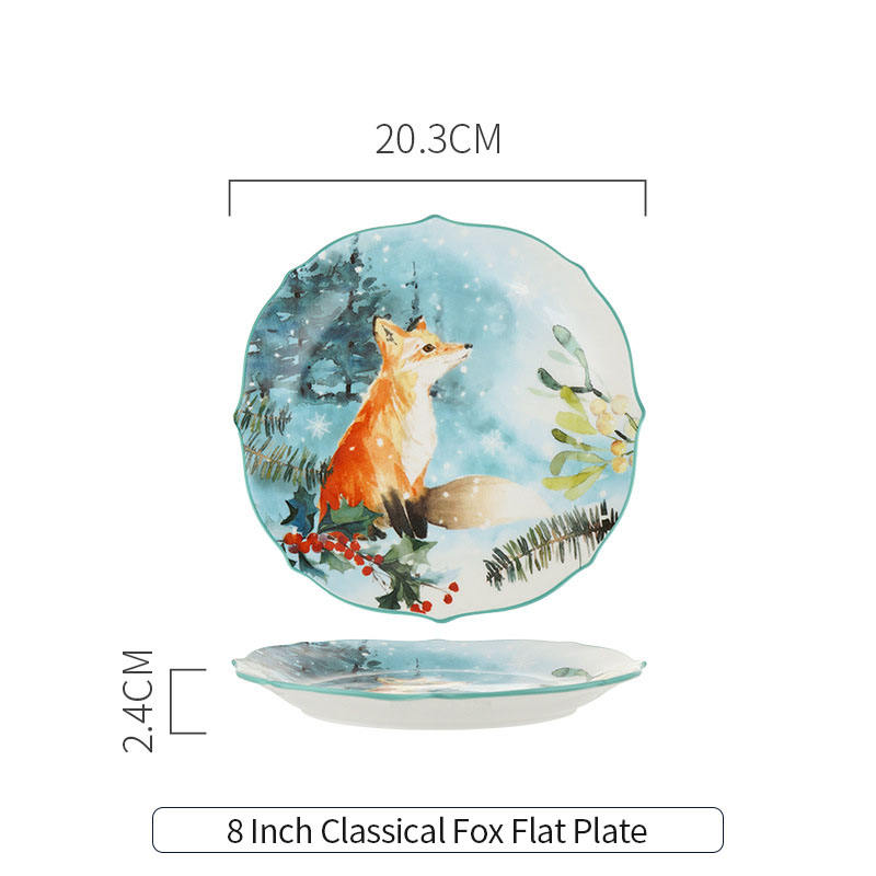 Plaque plate de renard classique de 8 pouces