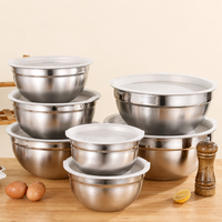 Ensemble de bols mélangeurs en acier inoxydable 304, résistants à la rouille, empilables, pour la préparation, la pâtisserie et le service en cuisine d'hôtel