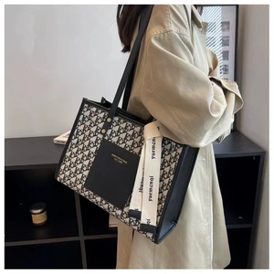 Venta Popular Retro Bolsos casuales de gran capacidad Bolsos de viaje Bolsos de mano con letras de tela negra para mujer - Product Image 6