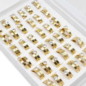 Bijoux coréens <span class=keywords><strong>2023</strong></span> or acier inoxydable bague en strass 4mm 1518011 - Product Image 4