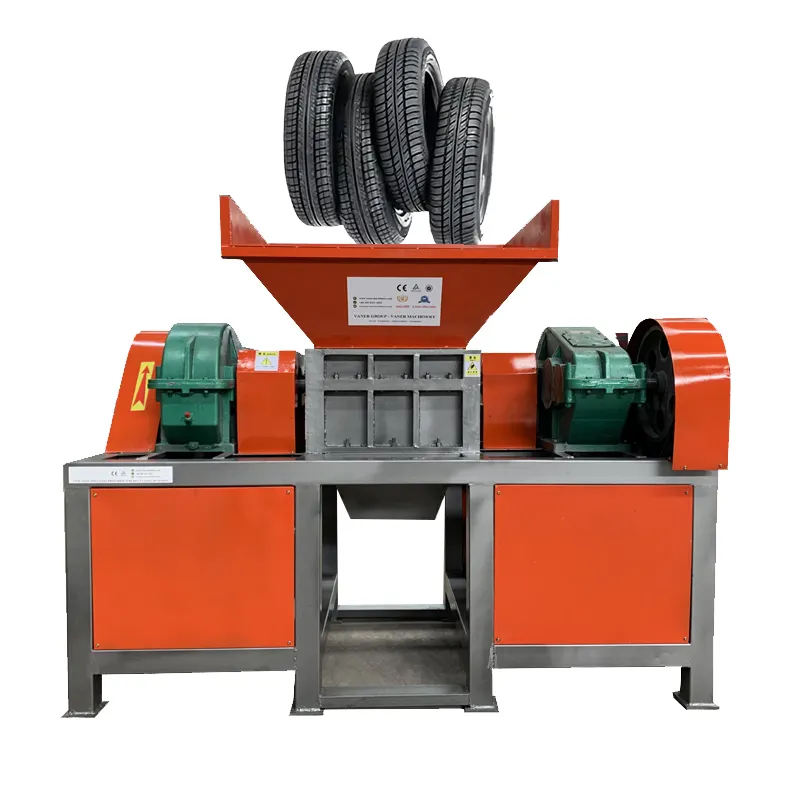 Trituradora de neumáticos de desecho industrial resistente VANEST, máquina trituradora de parachoques de neumáticos de coche, trituradora de neumáticos