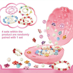 Prix usine coquille bricolage perle ensemble de bijoux <span class=keywords><strong>rose</strong></span> perle étui à la main sensoriel éducatif tige jouet pour enfants - Product Image 4