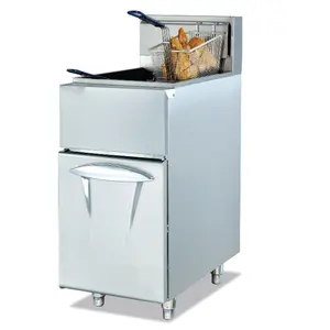 Fritadeira de batata kfc estilo americano comercial, gás vertical controlado a temperatura, fritadeira profunda