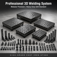 Meja Las Fleksibel 3D Hasil Mesin CNC Tahan Aus Besi Cor HT300 dengan Sistem Lubang Terstandar