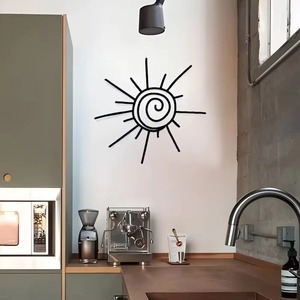 <span class=keywords><strong>Décoration</strong></span> <span class=keywords><strong>murale</strong></span> en métal en forme de soleil pour jardin extérieur, sculpture en <span class=keywords><strong>fer</strong></span> <span class=keywords><strong>forgé</strong></span>, <span class=keywords><strong>décoration</strong></span> de cour, résistante aux intempéries, ornement rustique pour patio - Product Image 4