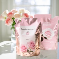 Pochette debout thermoscellée en aluminium à impression personnalisée recharge de savon liquide pour lave-vaisselle détergent à lessive sac d'emballage Doypack en plastique