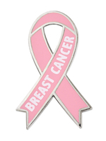 Broche de sensibilisation au Cancer du sein, Logo personnalisé rose, ruban en métal, épingle de revers