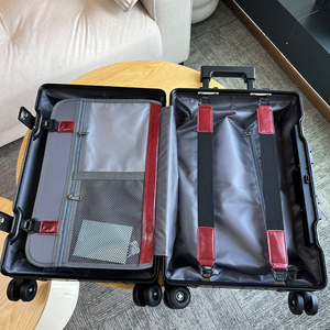 Valise <span class=keywords><strong>cabine</strong></span> noire à roulettes en aluminium, best-seller, personnalisable, 20/24 pouces - Product Image 3