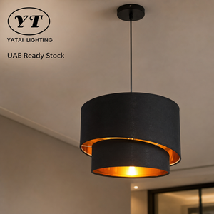 Modern Fabric Pendant Light Gold Finish For Dining Room Living Room Restaurant Home Decor <b>Indoor</b> Luxury <b>Lighting</b> - Product Image 1