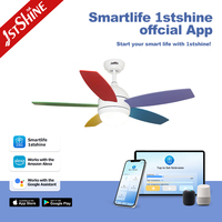 Ventilateur de plafond de qualité supérieure 1stshine avec télécommande, style luxueux, haute performance, éco-responsable, de qualité commerciale, facile à installer, avec éclairage LED
