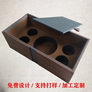 Caja de té de madera de nogal natural, 360x160x107mm, embalaje de regalo duradero de alta gama para té y pastel de luna - Product Image 5
