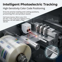 Volledig automatische horizontale flowpackmachine voor ijsjes, mango's, fruitlollies en ijslolly's in zakjes met filmcoatingfunctie