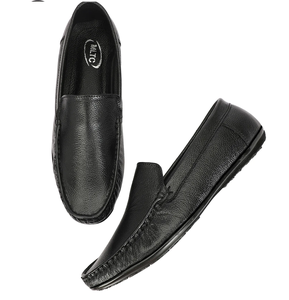 Zapatos Mocasines de Cuero Genuino Negro Importados de Ashwin para Hombre, Suaves, Flexibles, Cómodos, con Logotipo de Cuero, Casuales, Formales, de Oficina - Product Image 1